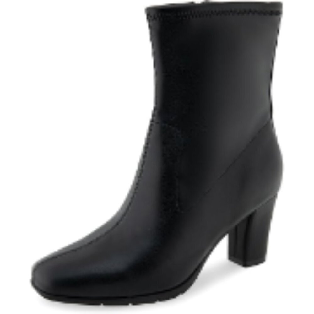 Women's Mid-Calf Boots with Block Heel and Memory Foam Footbed